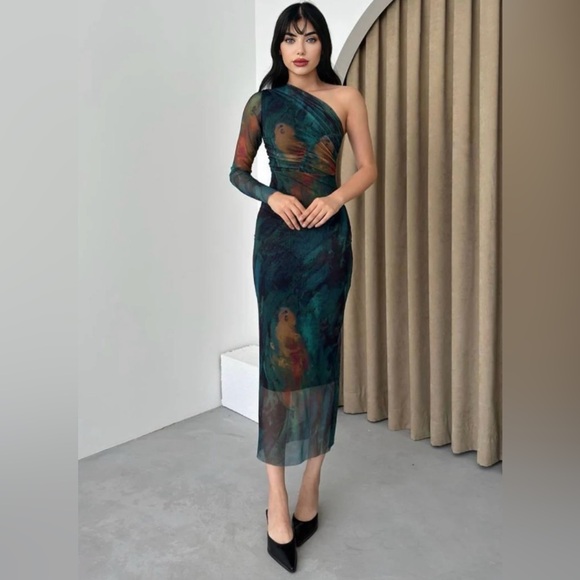 Zara Mesh Asymmetrical Top & Midi Skirt Set S | Screen Worn Cruel Intentions - Picture 4 of 14